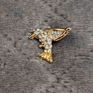 Vintage Petite Rhinestone Hummingbird Tac Pin/Brooche